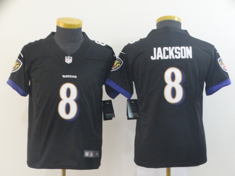 Youth Baltimore Ravens #8 Jackson Black Nike Vapor Untouchable Limited Player NFL Jerseys